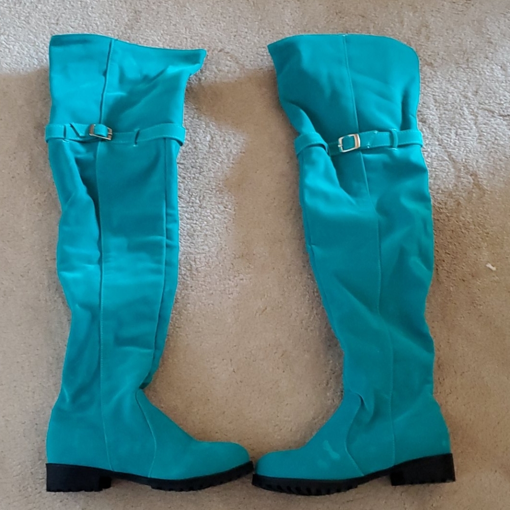 Imitation sued thigh high boots 7.5